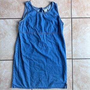 Vintage 90s Blue Denim Sleeveless Mini Dress